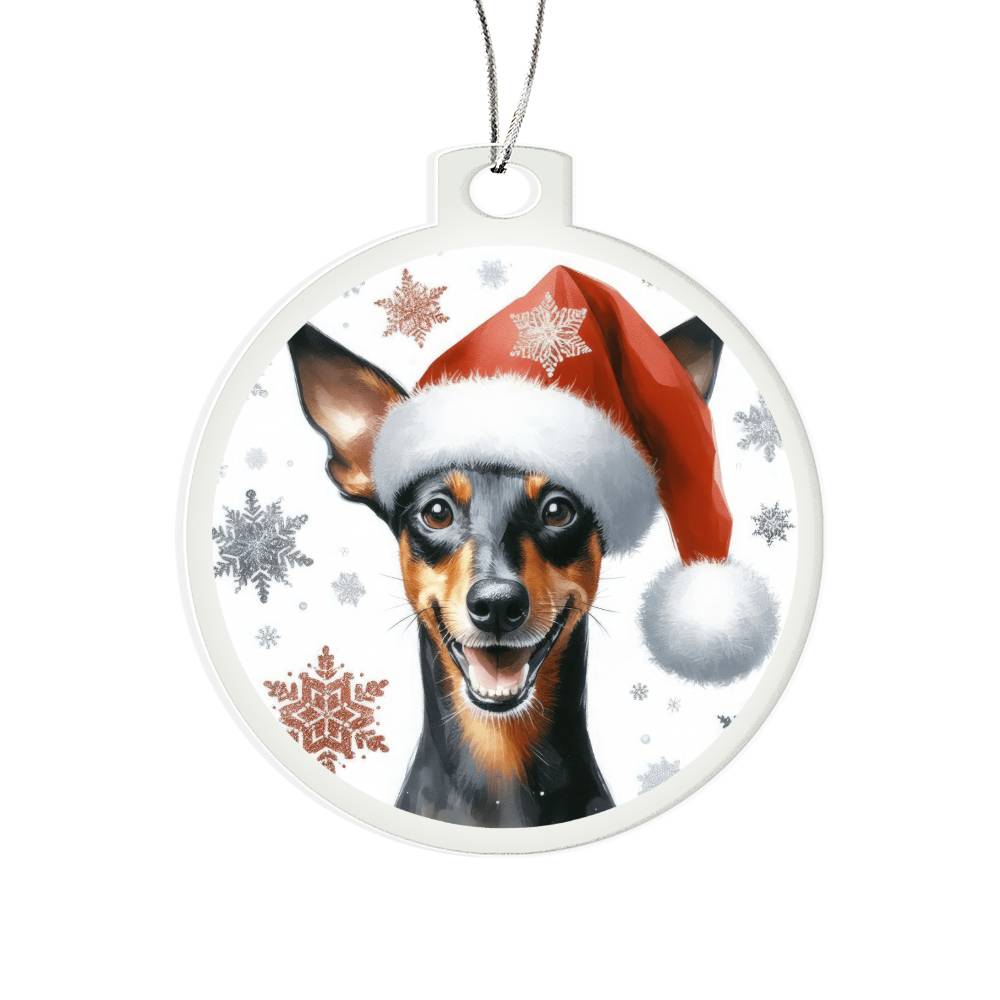 Christmas Dog - Manchester Terrier - Acrylic Ornament