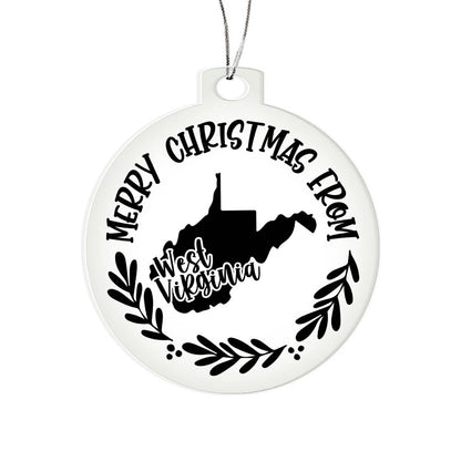 Merry Christmas From West Virginia - Acrylic Ornament