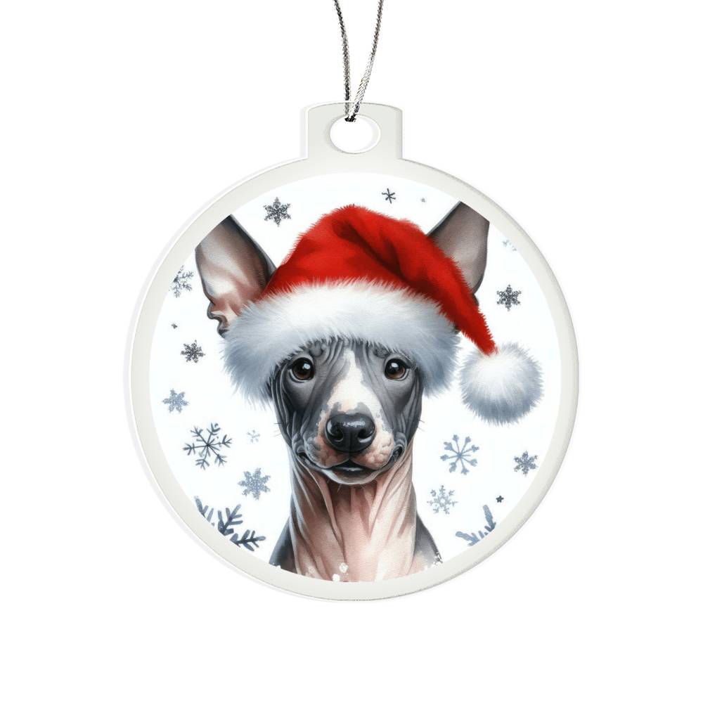 Christmas Dog - American Hairless Terrier - Acrylic Ornament