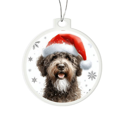 Christmas Dog - Spanish Water Dog - Acrylic Ornament