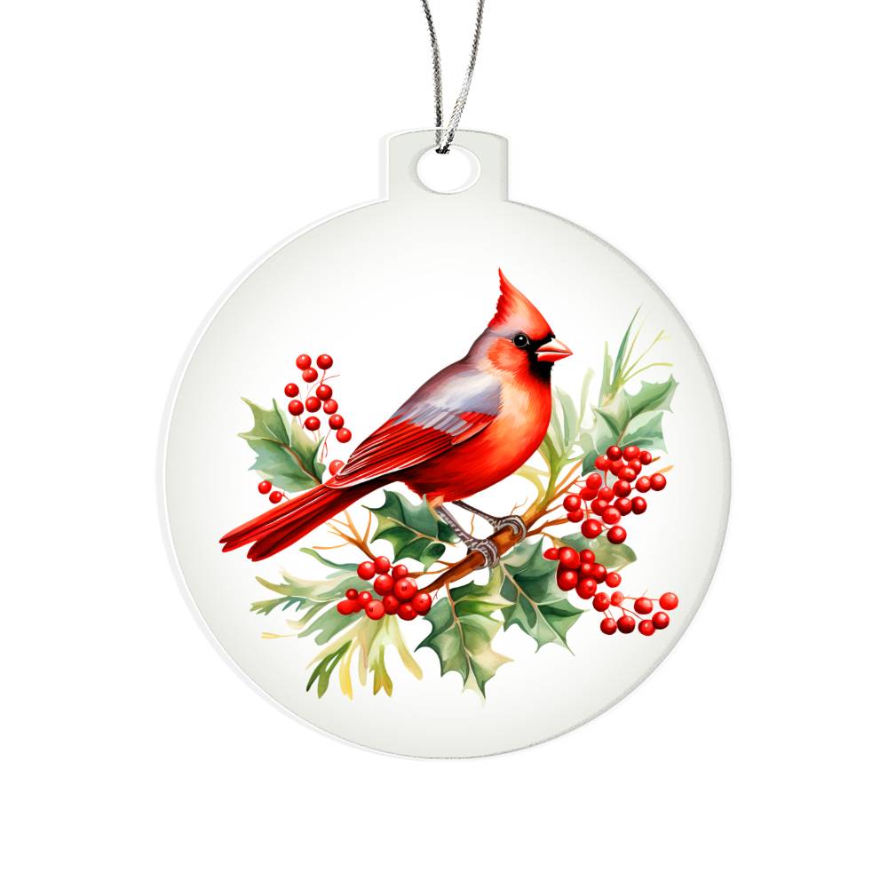Christmas Cardinal 001 - Acrylic Ornament
