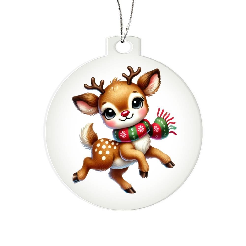 Cute Christmas Reindeer 001 - Acrylic Ornament