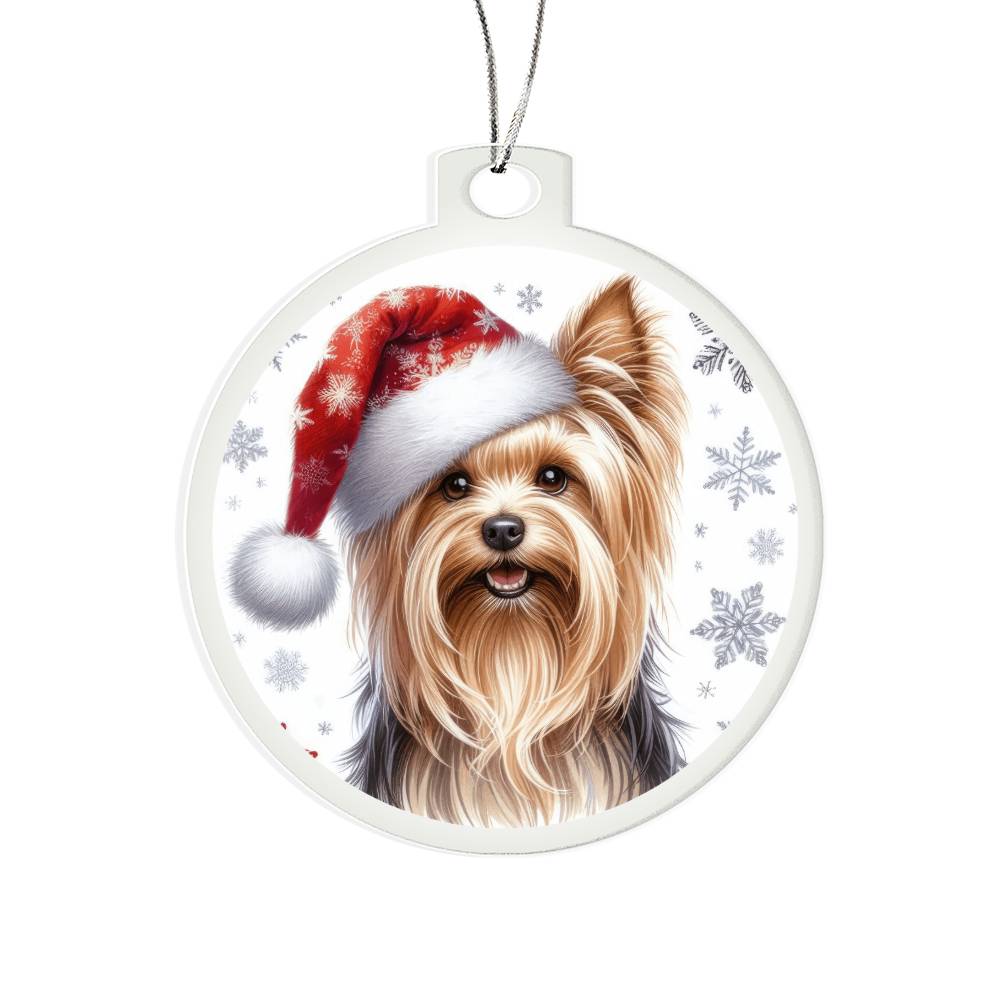 Christmas Dog - Silky Terrier - Acrylic Ornament