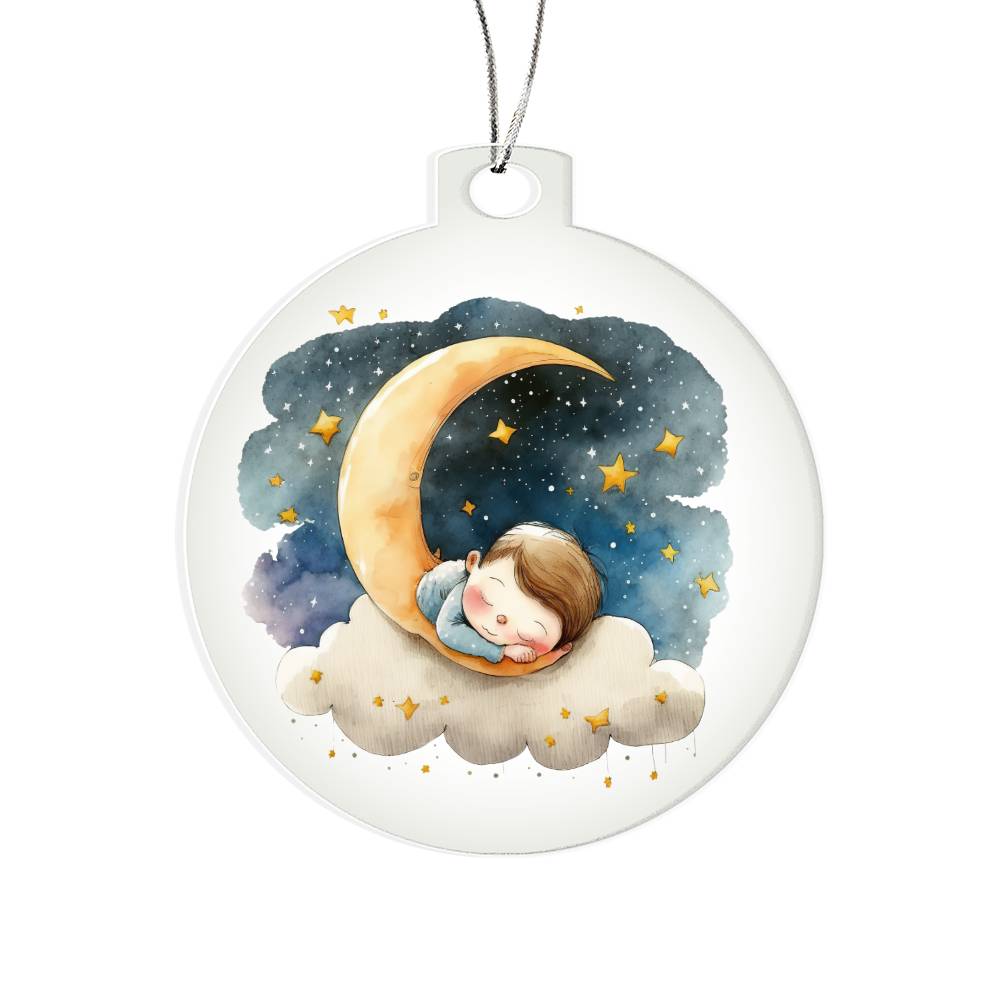 Sweet Dreams Baby Boy (Watercolor) 09 - Acrylic Ornament