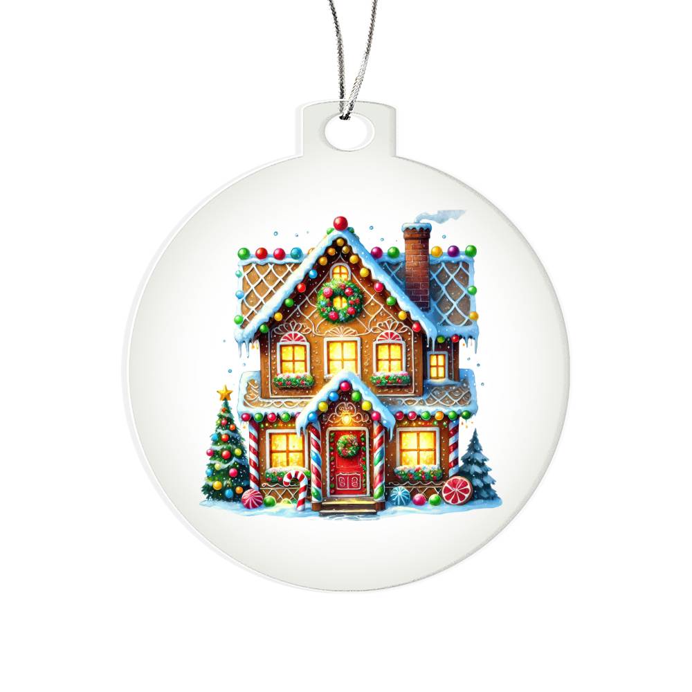 Christmas Gingerbread House 001 - Acrylic Ornament