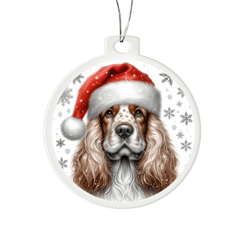 Christmas Dog - Clumber Spaniel - Acrylic Ornament