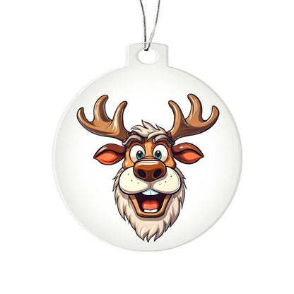 Funny Reindeer Face 08 - Acrylic Ornament