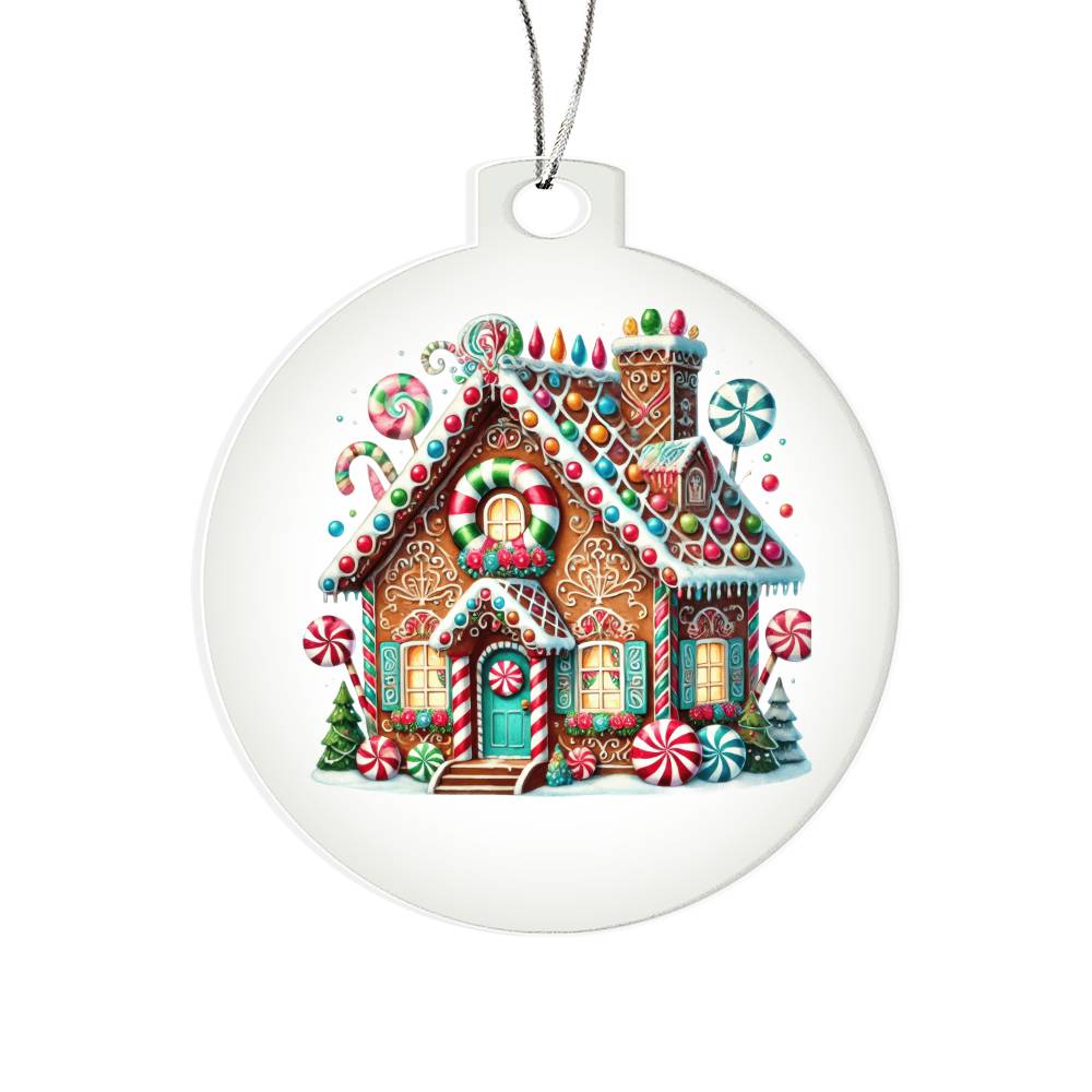 Christmas Gingerbread House 017 - Acrylic Ornament