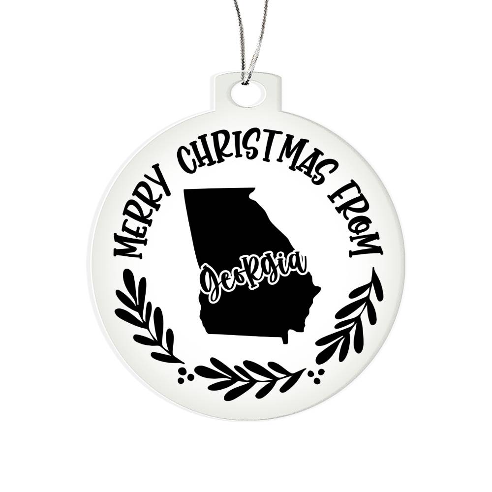 Merry Christmas From Georgia - Acrylic Ornament