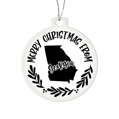 Merry Christmas From Georgia - Acrylic Ornament