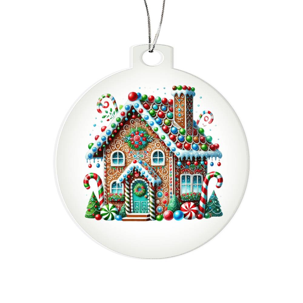 Christmas Gingerbread House 016 - Acrylic Ornament
