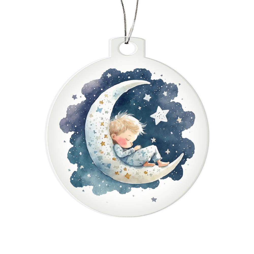 Sweet Dreams Baby Boy (Watercolor) 08 - Acrylic Ornament