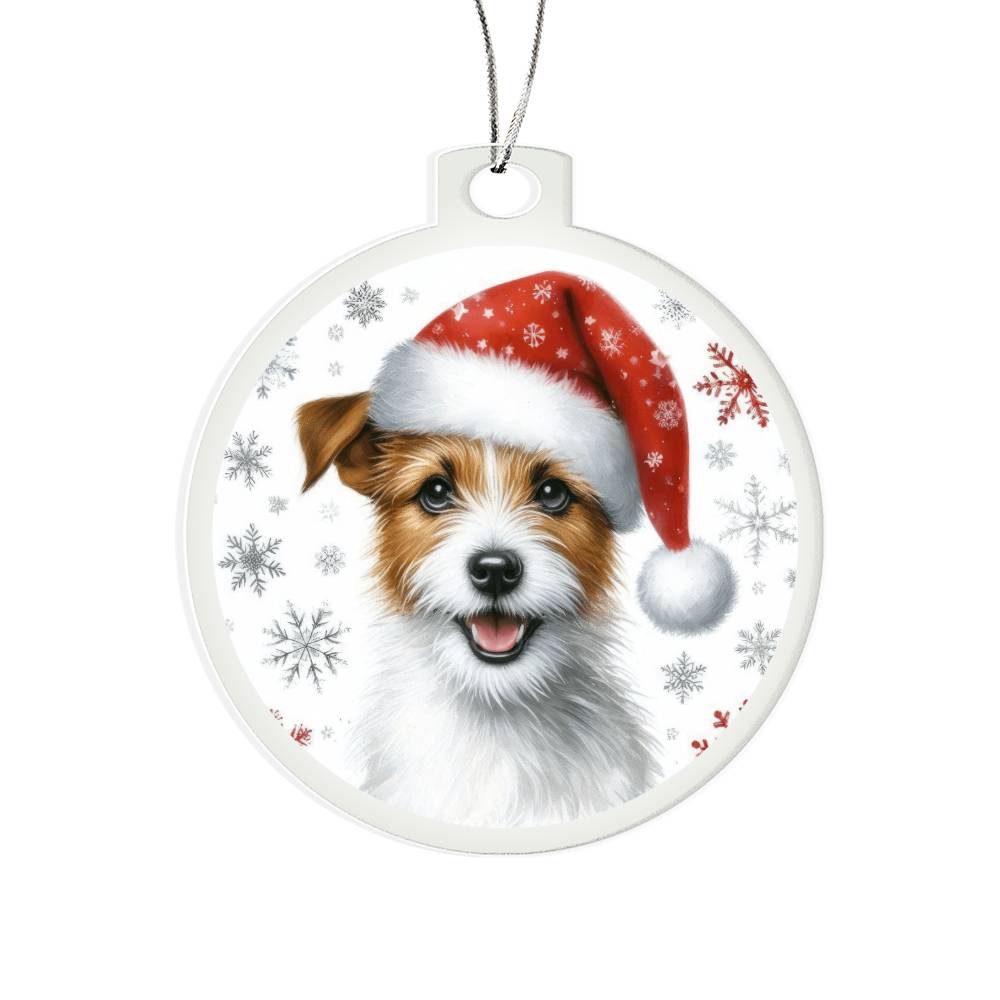 Christmas Dog - Jack Russell Terrier - Acrylic Ornament