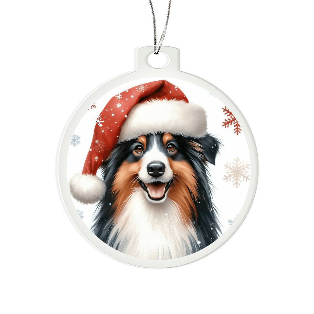 Christmas Dog - Miniature American Shepherd - Acrylic Ornament