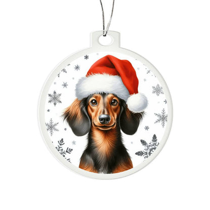 Christmas Dog - Dachshund - Acrylic Ornament