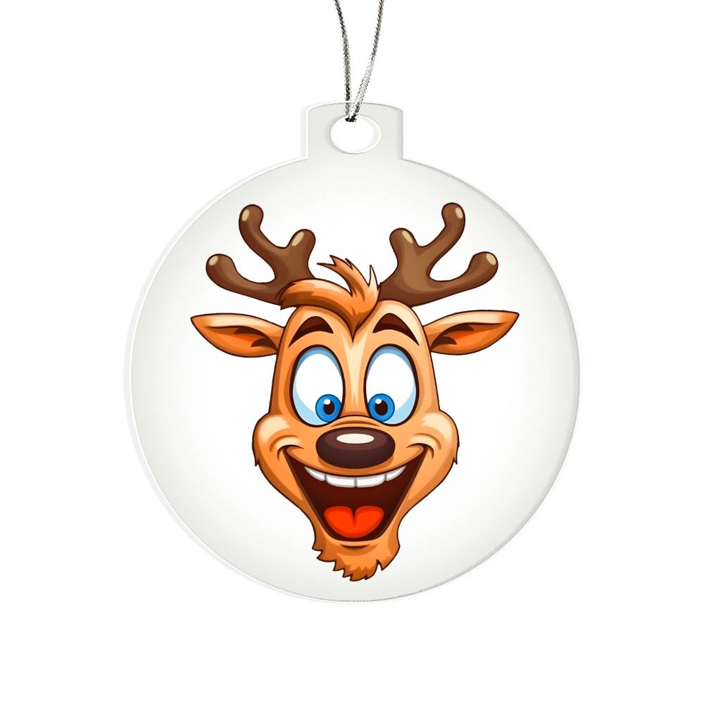 Funny Reindeer Face 04 - Acrylic Ornament