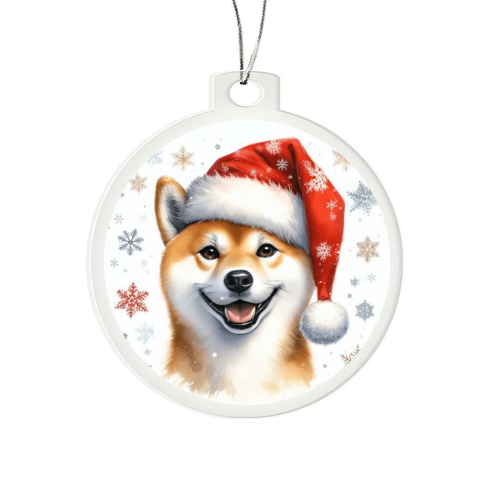 Christmas Dog - Shiba Inu - Acrylic Ornament