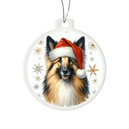 Christmas Dog - Belgian Sheepdog - Acrylic Ornament