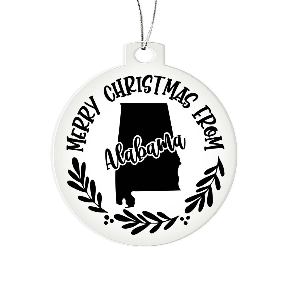 Merry Christmas From Alabama - Acrylic Ornament
