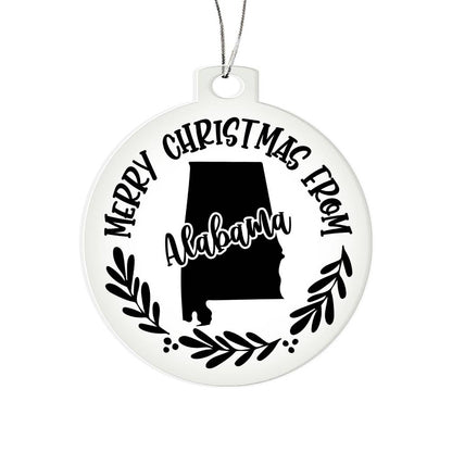 Merry Christmas From Alabama - Acrylic Ornament