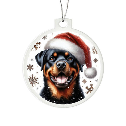 Christmas Dog - Rottweiler - Acrylic Ornament