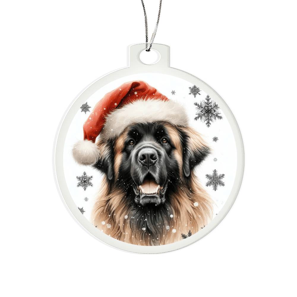 Christmas Dog - Leonberger - Acrylic Ornament