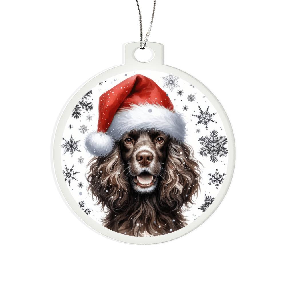 Christmas Dog - American Water Spaniel - Acrylic Ornament