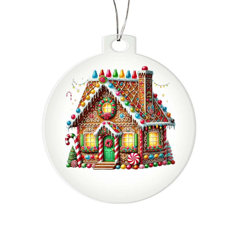 Christmas Gingerbread House 015 - Acrylic Ornament
