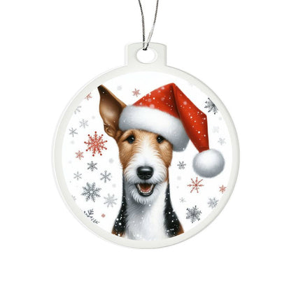 Christmas Dog - Smooth Fox Terrier - Acrylic Ornament