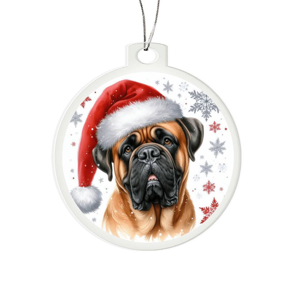 Christmas Dog - Bullmastiff - Acrylic Ornament