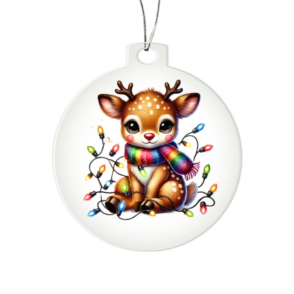Cute Christmas Reindeer 023 - Acrylic Ornament