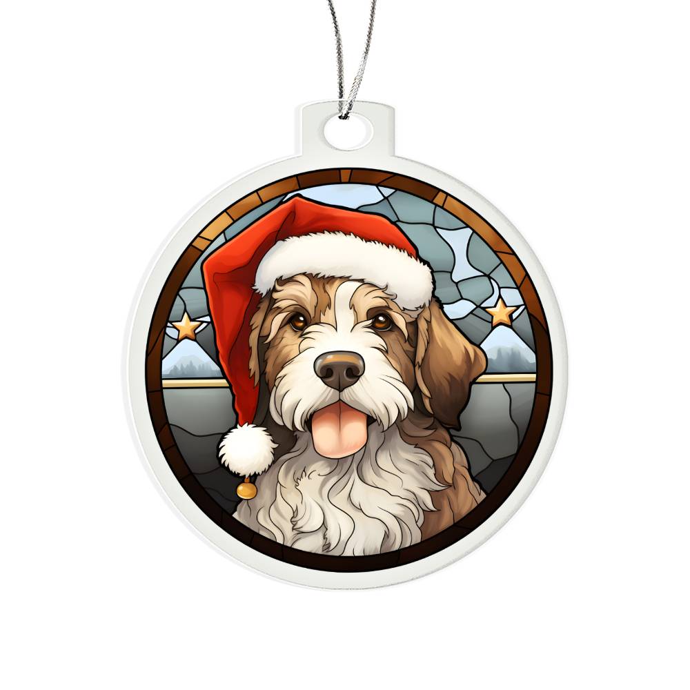 Dog Stained Glass Christmas Design 021 - Acrylic Ornament