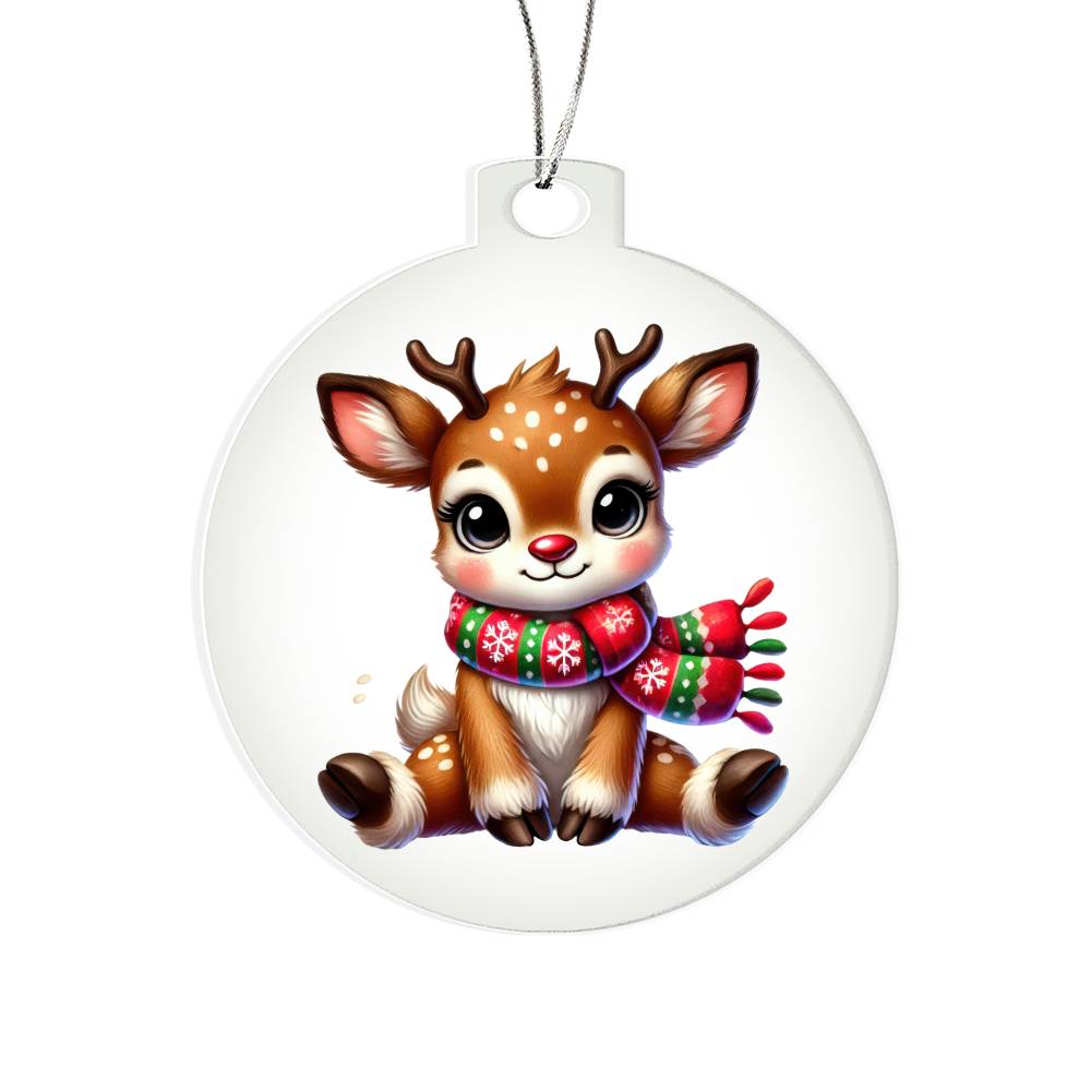 Cute Christmas Reindeer 007 - Acrylic Ornament