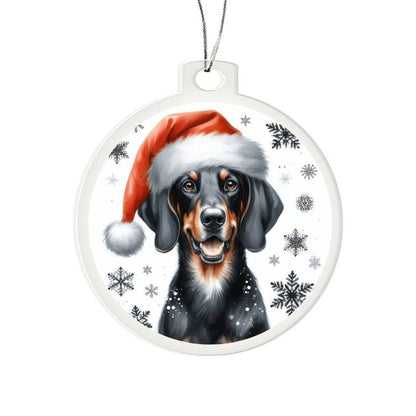 Christmas Dog - Austrian Black and Tan Hound - Acrylic Ornament