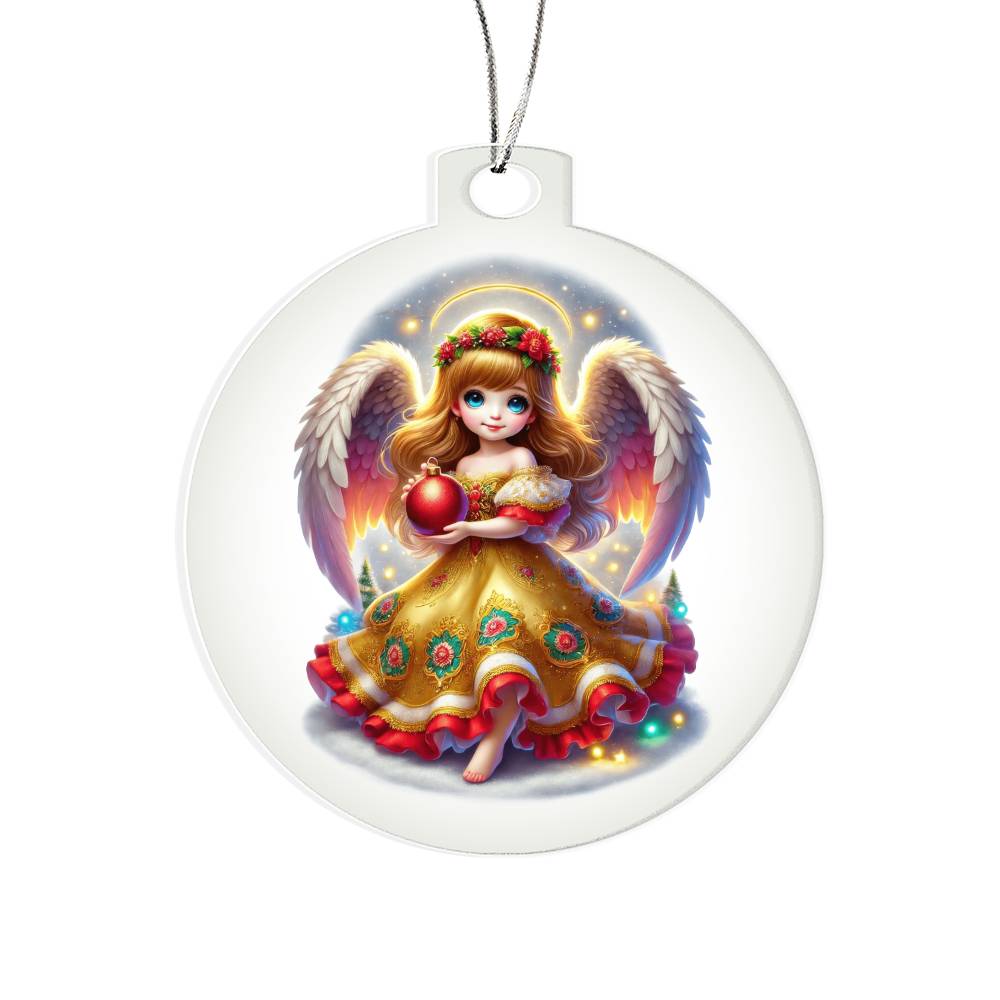 Cute Christmas Angel 018 - Acrylic Ornament