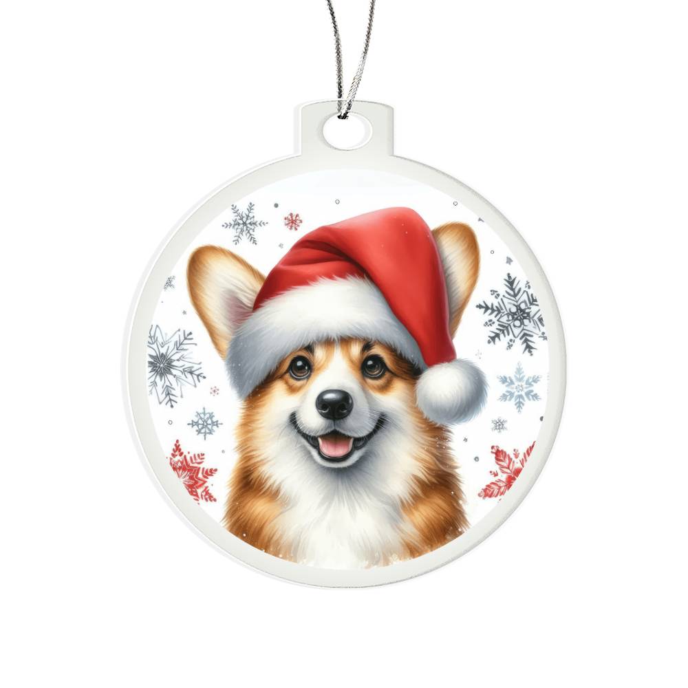 Christmas Dog - Pembroke Welsh Corgi  - Acrylic Ornament
