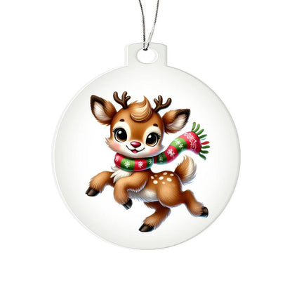 Cute Christmas Reindeer 004 - Acrylic Ornament