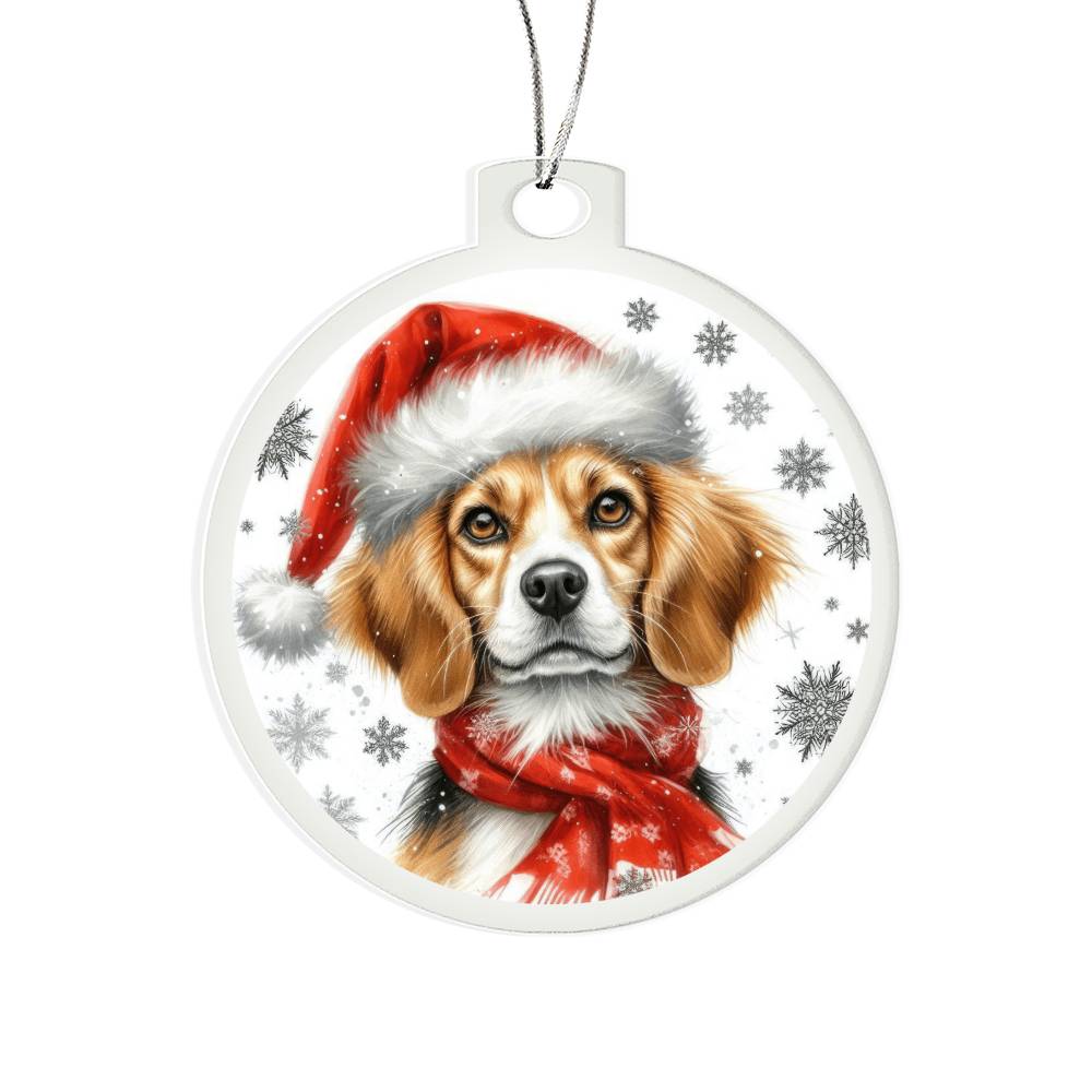 Christmas Dog - Harrier - Acrylic Ornament