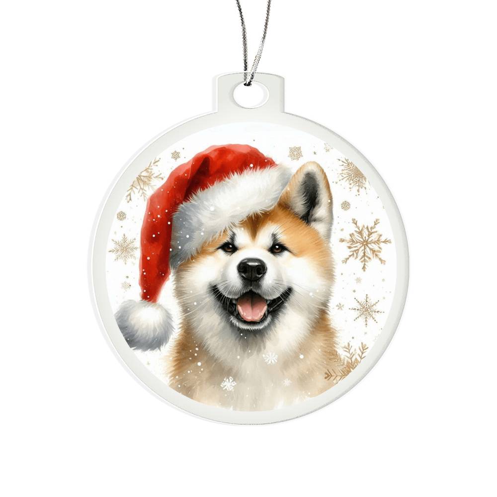 Christmas Dog - Akita - Acrylic Ornament