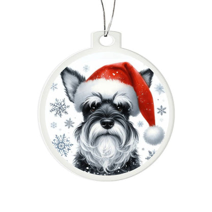 Christmas Dog - Miniature Schnauzer - Acrylic Ornament