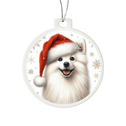 Christmas Dog - American Eskimo - Acrylic Ornament