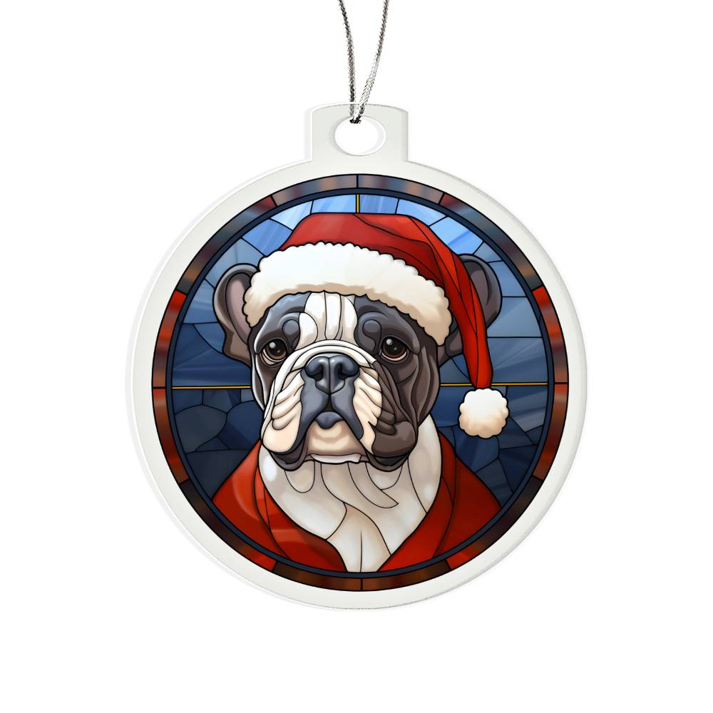 Dog Stained Glass Christmas Design 030 - Acrylic Ornament