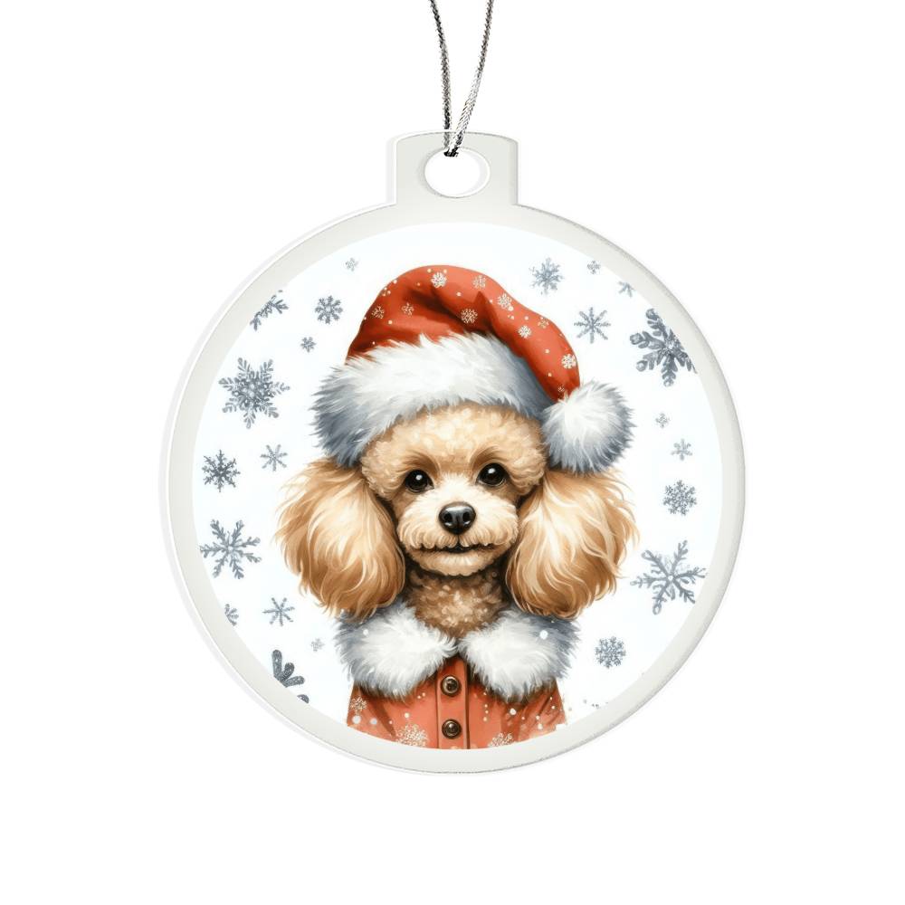 Christmas Dog - Toy Poodle - Acrylic Ornament