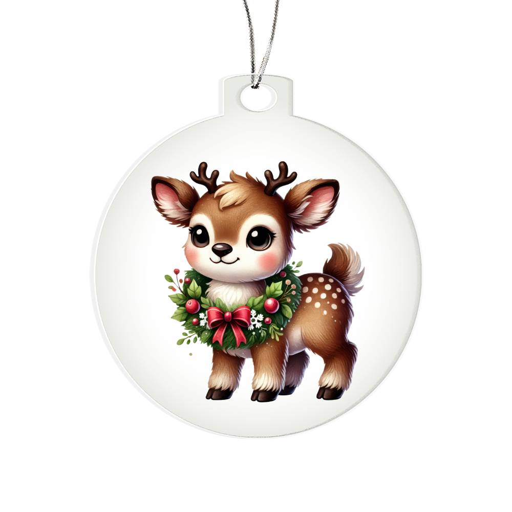 Cute Christmas Reindeer 018 - Acrylic Ornament