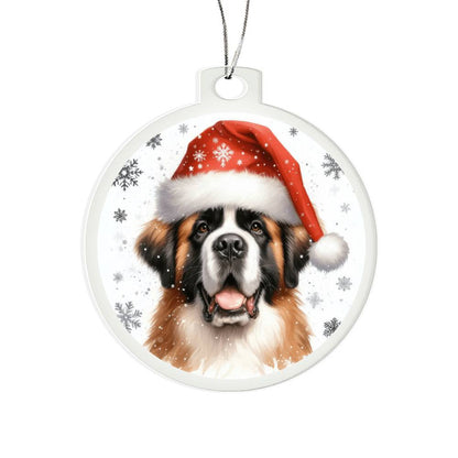 Christmas Dog - St. Bernard - Acrylic Ornament