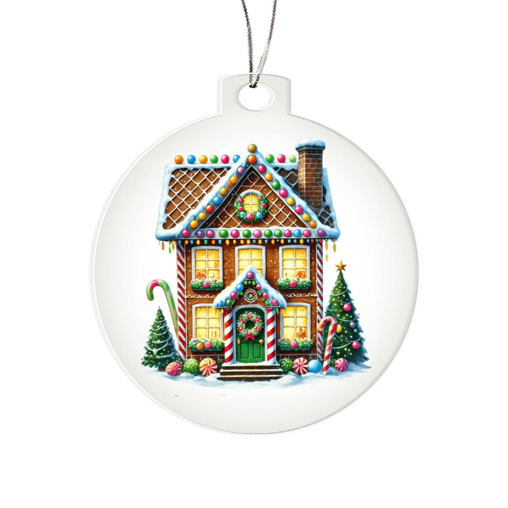 Christmas Gingerbread House 020 - Acrylic Ornament
