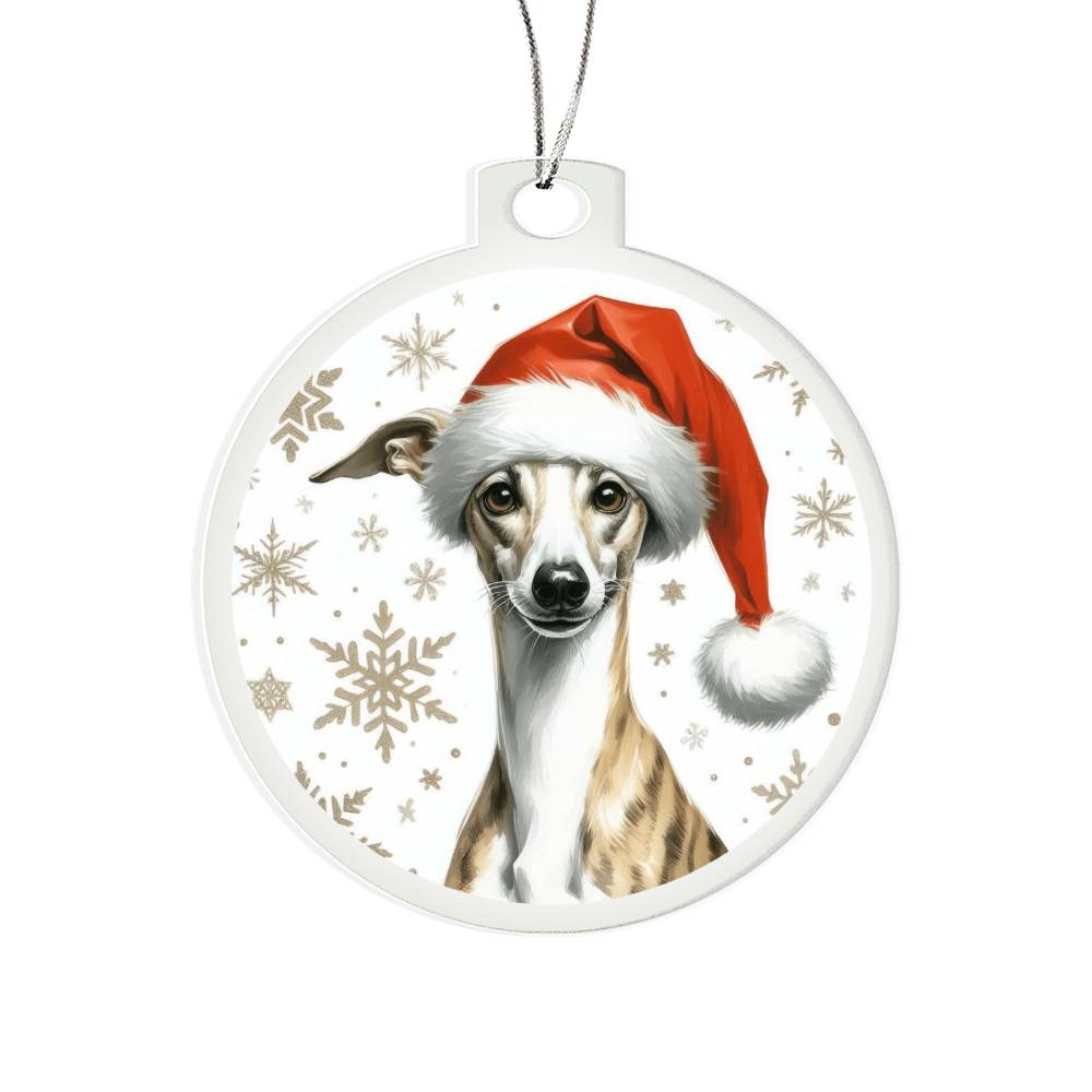 Christmas Dog - Whippet - Acrylic Ornament