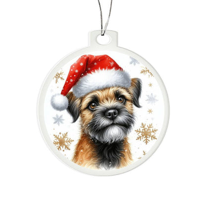 Christmas Dog - Border Terrier - Acrylic Ornament