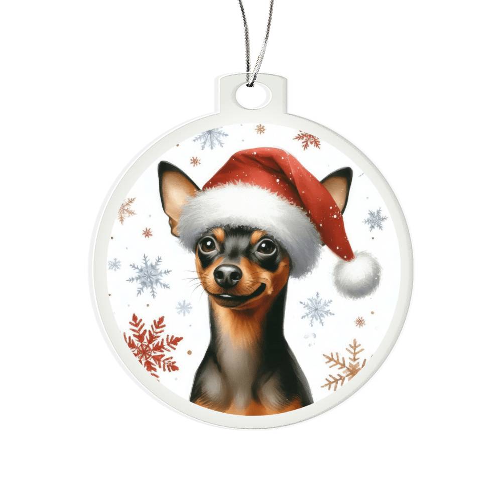 Christmas Dog - Miniature Pinscher - Acrylic Ornament