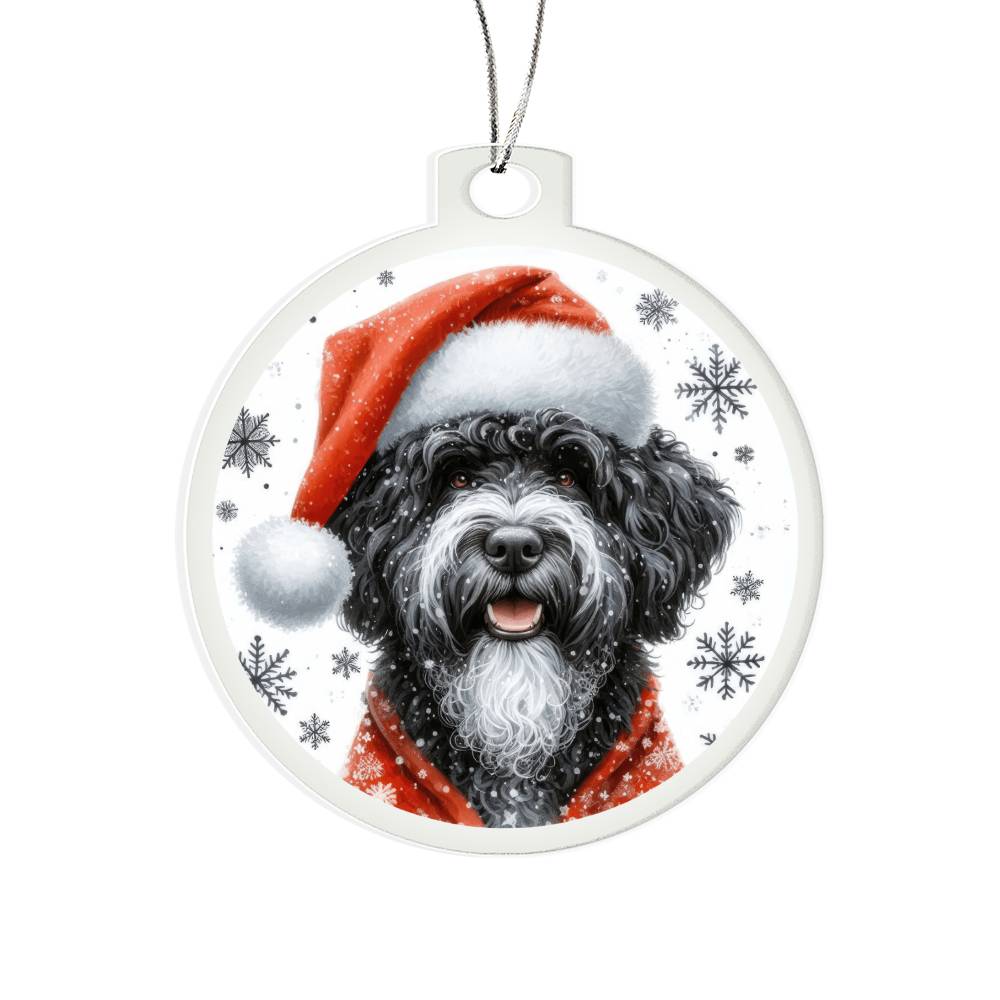 Christmas Dog - Portuguese Water - Acrylic Ornament